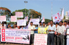 Mangalore : Various associations stage protest against harassment of lady ASI